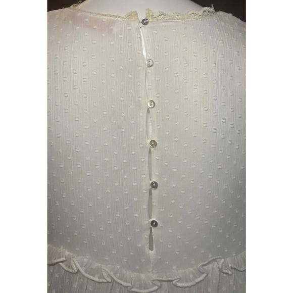 ZARA Trafaluc Collection Boho Top Embroidered Floral Peplum Ruffled Size Small - Picture 11 of 15